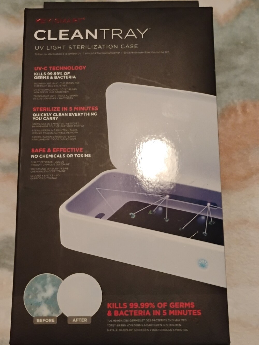 CleanTray UV Light Sterilization Case - White